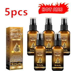 5PCS Biotin Repair Damaged Hair Care Essential Oils Enhance Hair Roots Spray Scalp Treatment for Men Women