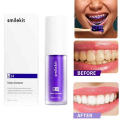 V34 Purple Whitening Toothpaste Removal Tooth Stains Repairing Caring Teeth Orthodontic Toothpaste Fresh Breath Tooth Care New