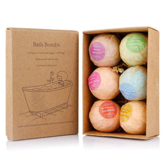 6Pcs Aromatherapy Bubble Bath Bombs with Coconut Oil Gift Bath Fizzies Bath Bombs Gift Set