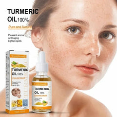 Moisturizing Face Serum Turmeric Essential Oil Lift Brighten Firming Skin Smooth Anti-Aging Lighten Spots Face Care Essence