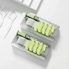 Portable Floss Dispenser Includes 10Pcs Floss Automatic Ejectable Floss Organiser Oral Care Press-On Disposable Flossing Sticks