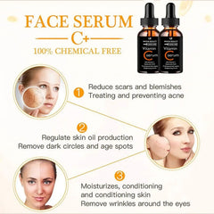 Vitamin C Serum Face Serum Long Lasting Moisturizing Improve Roughness Lighten Spots Hyaluronic Acid Facial Face Lift Essence