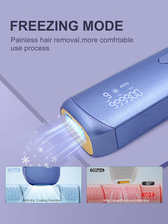 Cooling Laser Hair Removal 3-in-1 Rejuvenation Acne Remove Permanent Bikini Trimmer Painless Hair Remove for Women IPL Epilator