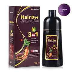 Long-Lasting Gray/Black Hair Dye Shampoo for Men and Women - 500ml