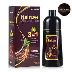 Long-Lasting Gray/Black Hair Dye Shampoo for Men and Women - 500ml