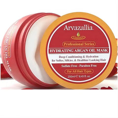 Arvazallia Hydrating Argan Oil Hair Mask Hair Treatment Split Ends Repair Damage Deep Conditioner Hair Care Product- 8.45 Oz