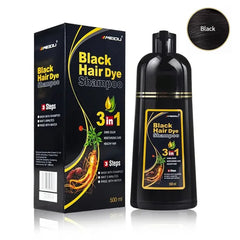 Long-Lasting Gray/Black Hair Dye Shampoo for Men and Women - 500ml