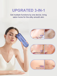 Cooling Laser Hair Removal 3-in-1 Rejuvenation Acne Remove Permanent Bikini Trimmer Painless Hair Remove for Women IPL Epilator