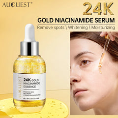 Niacinamide Serum Hyaluronic Acid for Face 24K Gold Serum Moisturizing Brighten Smoothing Facial Skin Care