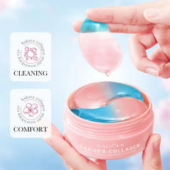 60Pcs SADOER Sakura Collagen Eye Mask anti Dark Circles Eyes Bags Removal Moisturizing Firming Eye Patches Skin Care for Eyes