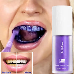 V34 Purple Whitening Toothpaste Removal Tooth Stains Repairing Caring Teeth Orthodontic Toothpaste Fresh Breath Tooth Care New