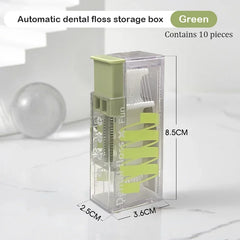 Portable Floss Dispenser Includes 10Pcs Floss Automatic Ejectable Floss Organiser Oral Care Press-On Disposable Flossing Sticks